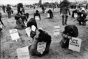 Setting up gravesites at Womens Pentagon Action